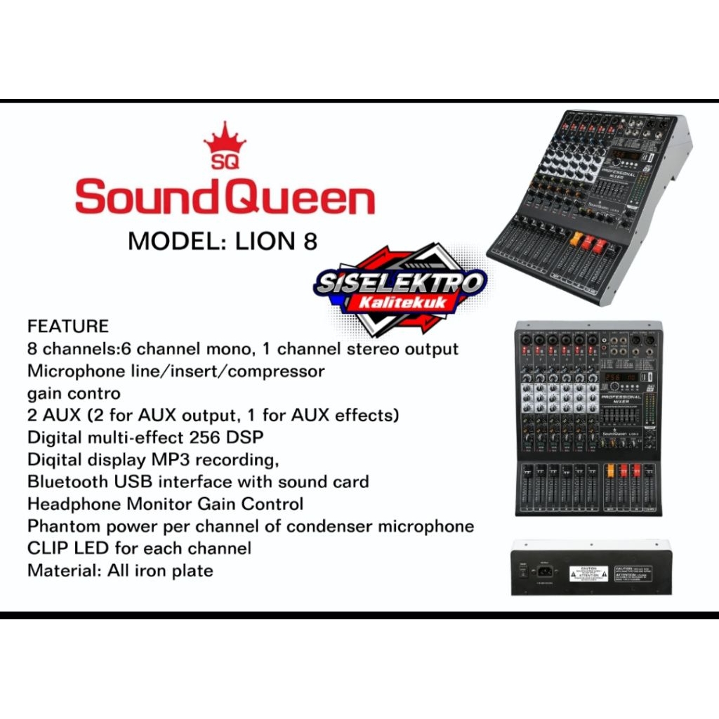 Mixer soundqueen lion 8 original soundqueen mixer