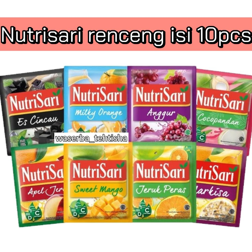 

Nutrisari aneka rasa 1renceng isi 10pcs/ nutrisari renceng/nutrisari