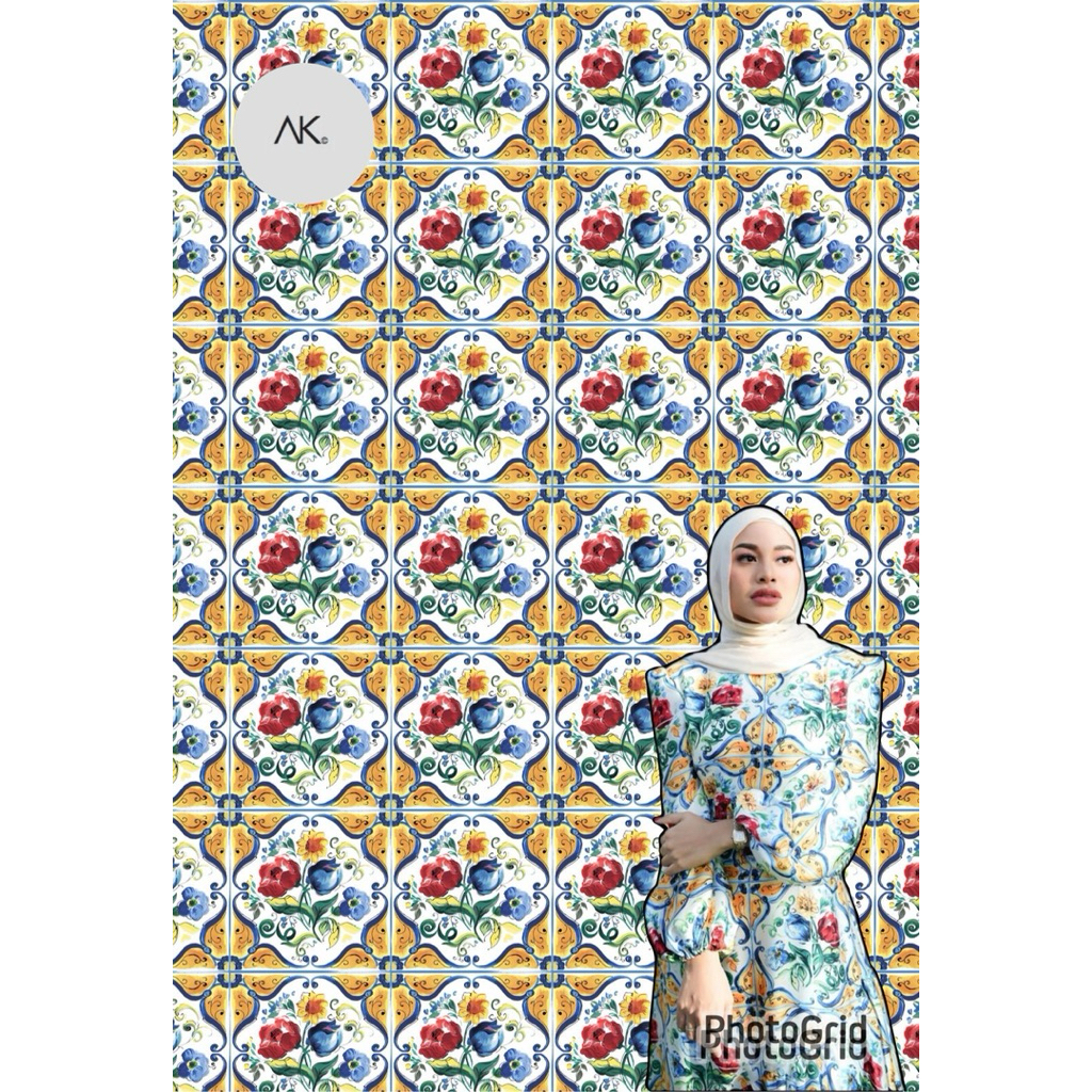 italian silk print by custom