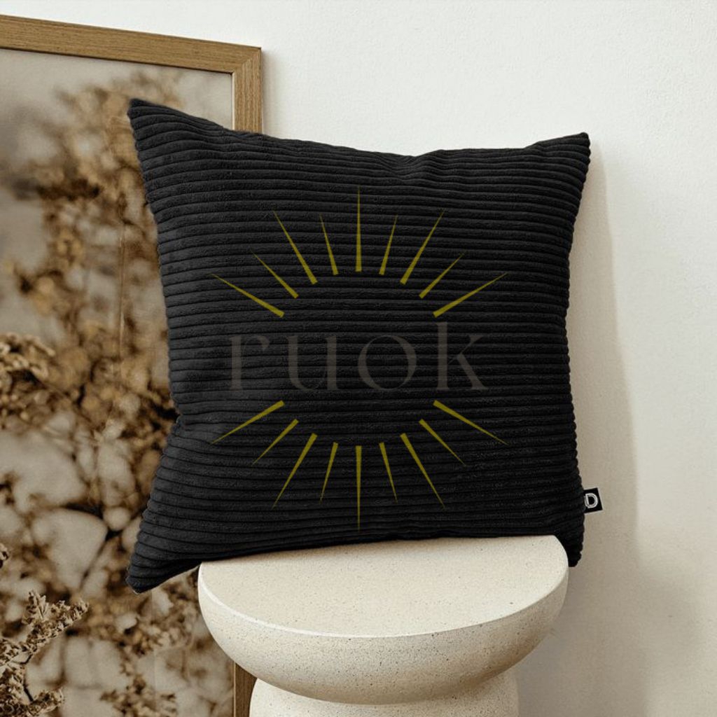 ruok.id - SARUNG BANTAL SOFA CANTIK BAHAN CORDUROY HITAM TERMURAH DI SHOPEE (UKURAN 30x30 35x35 40x4