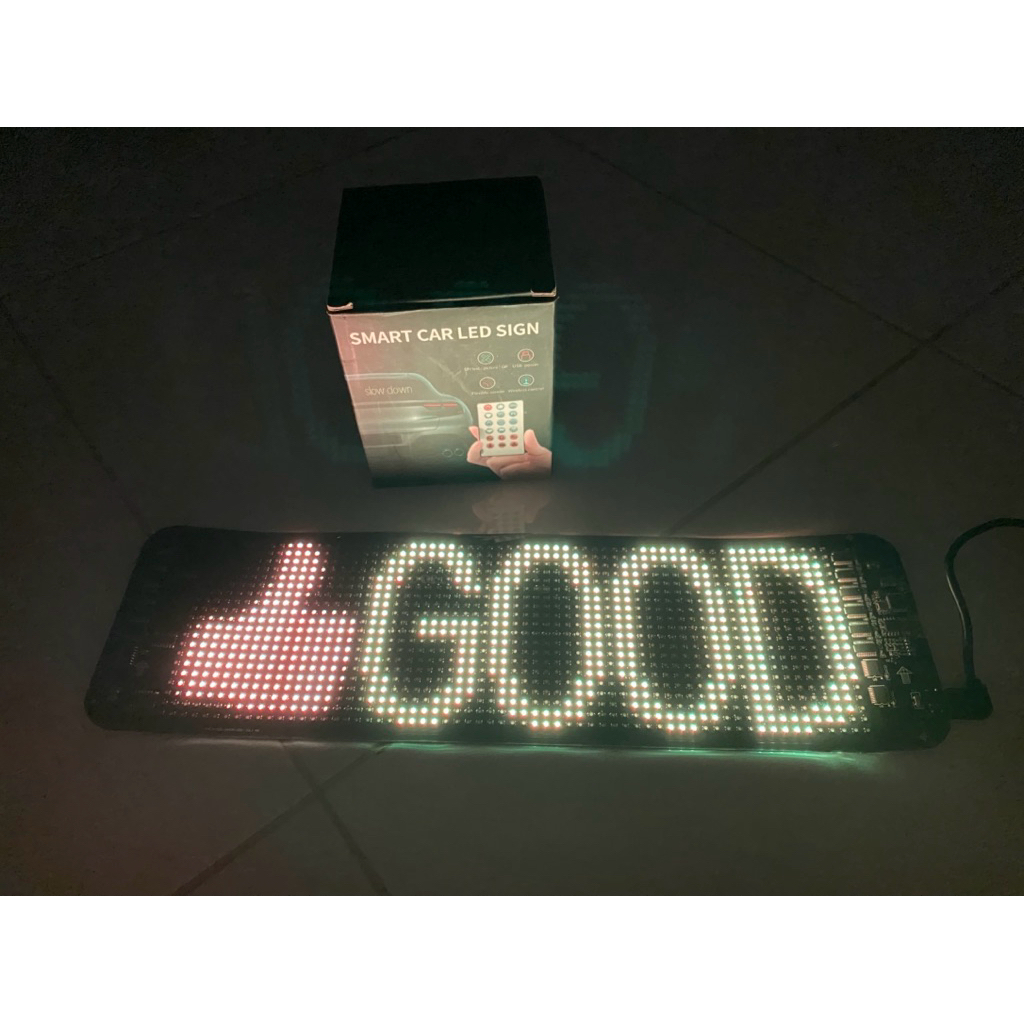 Smart Car Led Sign Lampu Variasi tempel kaca mobil bus penanda 17 model running led usb
