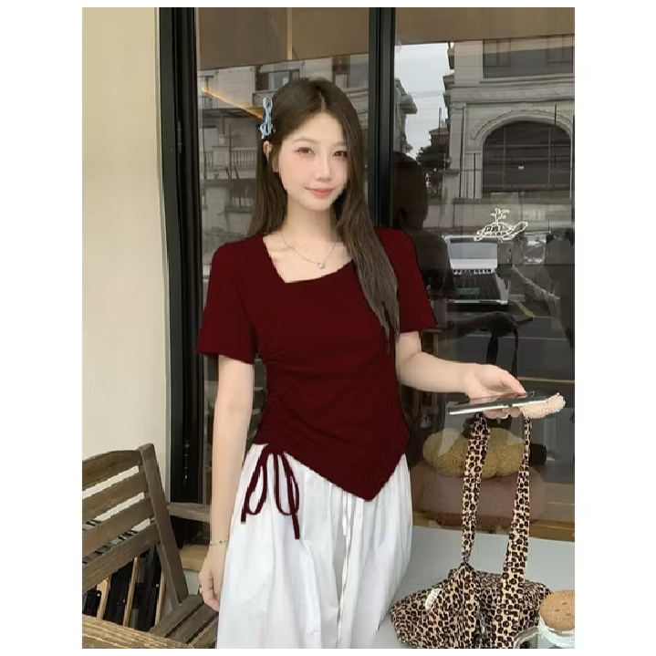 Top Blouse Serut Samping Atasan Crop Top Tali Korean Style