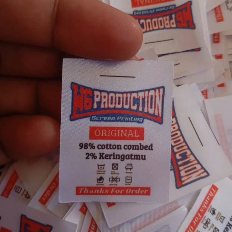 

free cutting label satin print label baju label washing label merk custom design