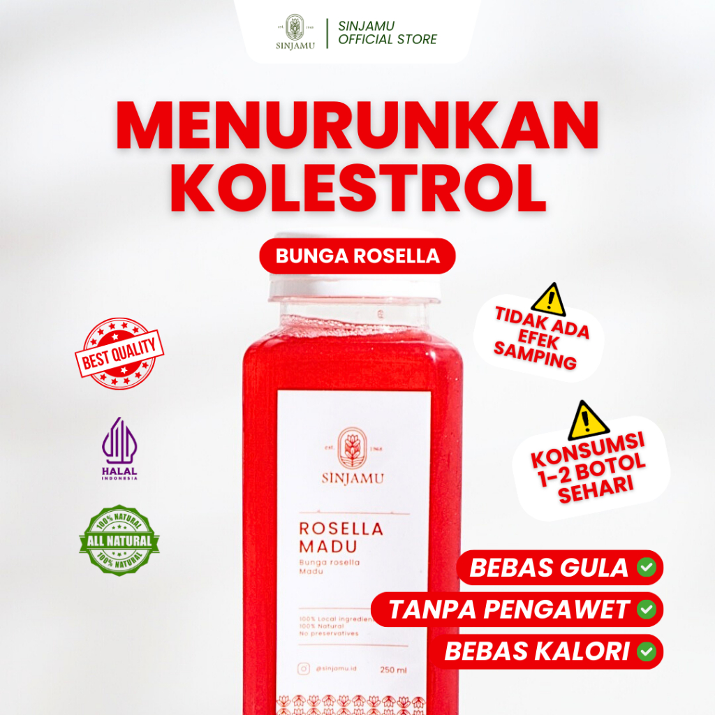 

SINJAMU BUNGA ROSELLA | Minuman Herbal Penurun Kolestrol | Bebas Gula | 0 Kalori | 250ML