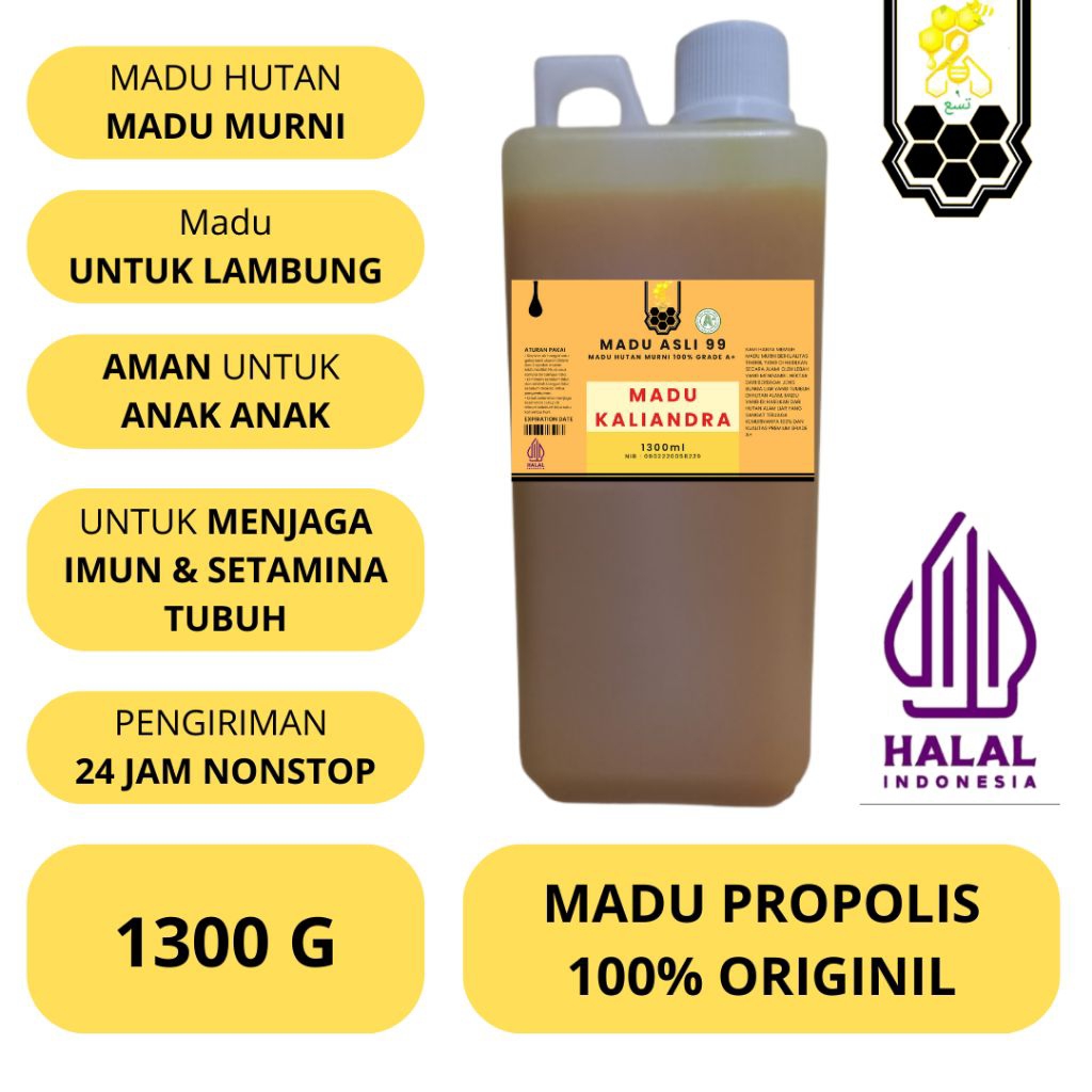 

Madu Kaliandra 1300 gram Paket Murah Madu Asli Madu Murni Full