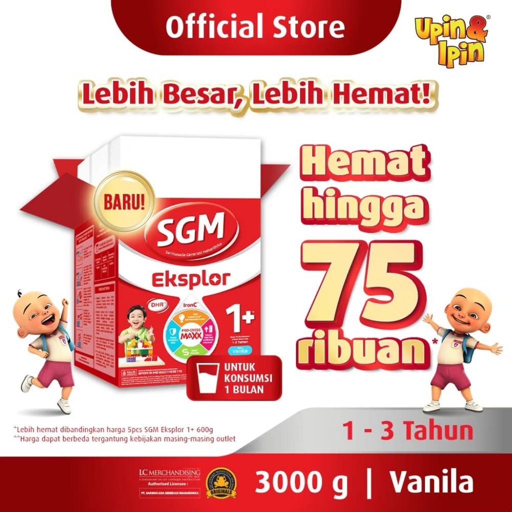 

SGM Eksplor 1+ dengan IronC Susu Pertumbuhan Rasa Vanila 3000GR