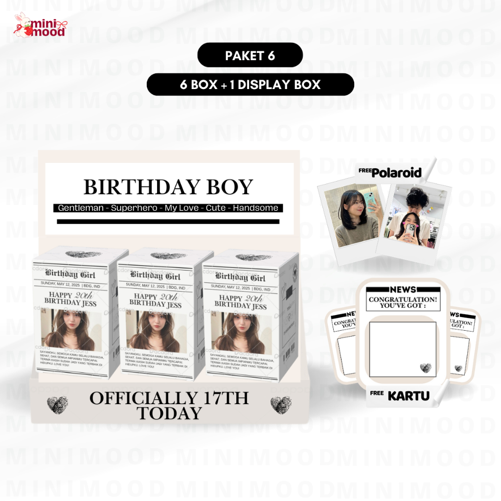 

[ONLY BOX] Heart Locket - Blind Box Custom by minimood.co | Box Surprise Kejutan Hadiah Kado Ulang Tahun Birthday Valentine Spesial Hari Ibu Sweet Seventeen Graduation Wisuda