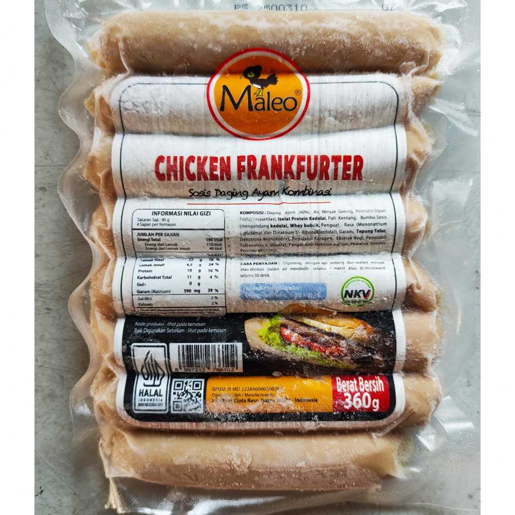 

Maleo Chicken Frankfurter, Sosis Daging ayam kombinasi 360g