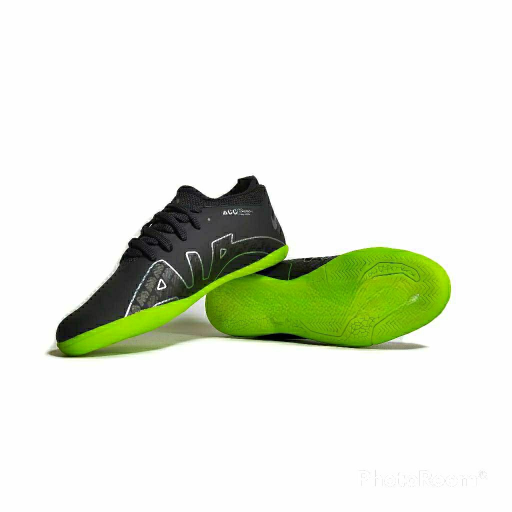 Sepatu Futsal Anak Laki Laki Hitam Semi Booth Sepatu Putsal Junior Umur 12 th