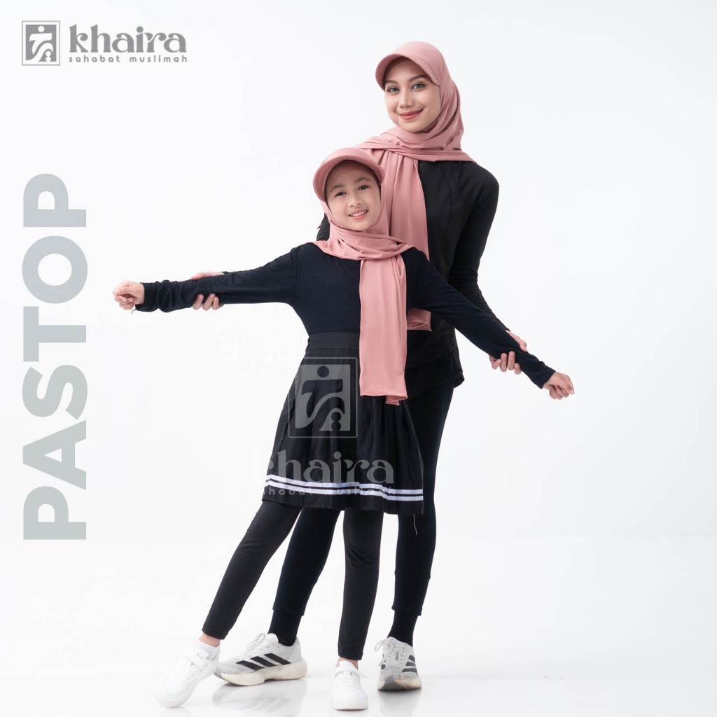 Khaira | Pashmina Topi - Jilbab Instan Sport Dewasa Anak Jersey Premium Hijab Sporty Wanita Muslimah