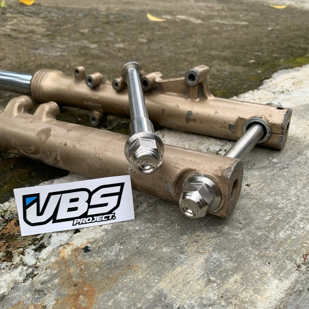 As roda depan ninja stenlis stainles custom baut as roda depan shock ninja full stenlis hanmade