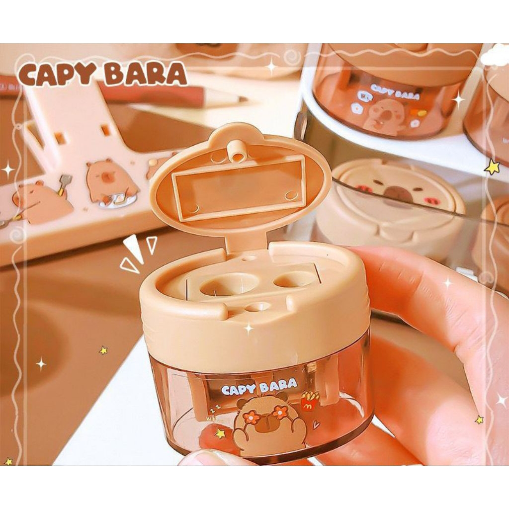 

Rautan Pensil Capybara Gemoy — Gemas, Imut,Double Hole & Praktis