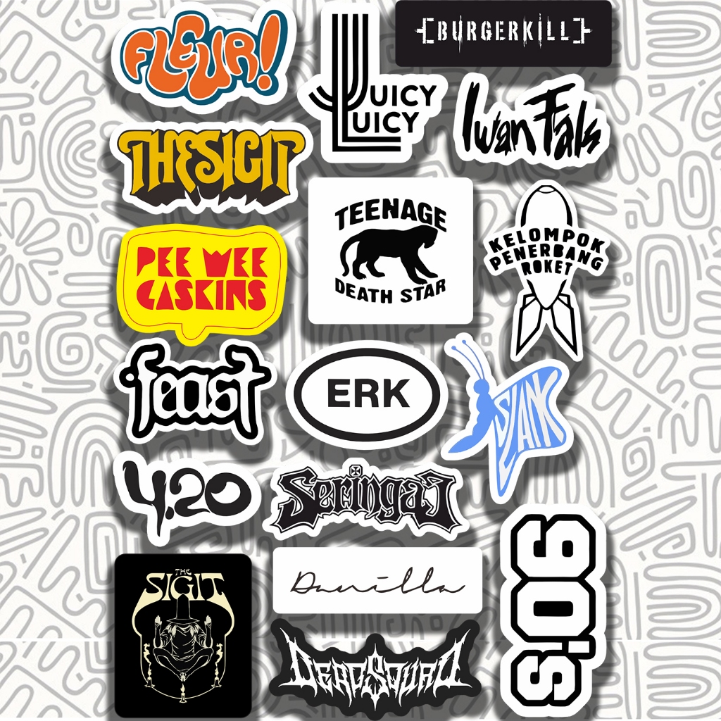 

Sticker Band Indie INDO / Stiker Seringai Feast Slank KPR