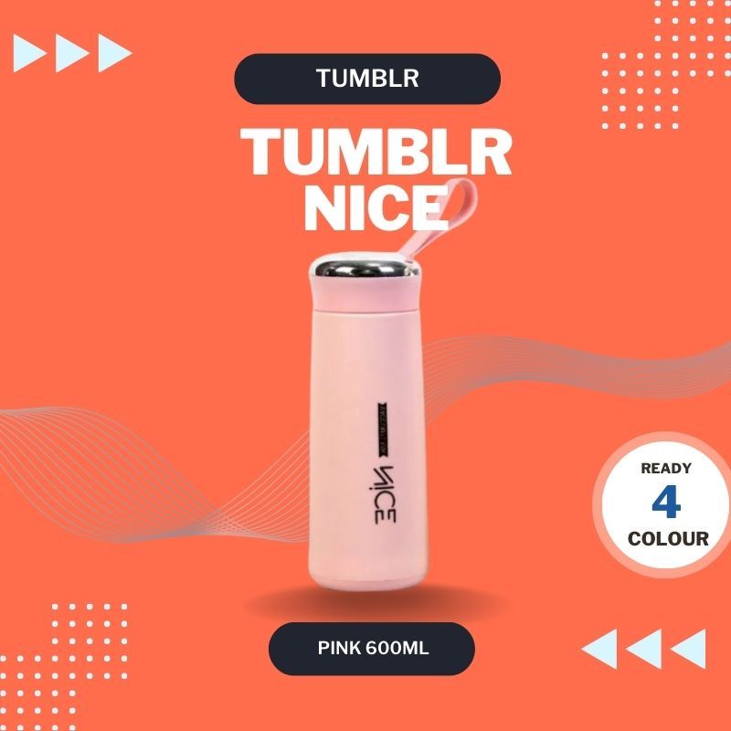 BOTOL AIR MINUM NICE bahan Kaca 600 ml Warna Bermacam Bisa COD