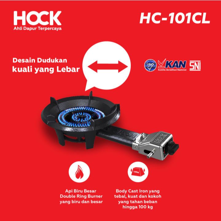 KOMPOR GAS HOCK 1 TUNGKU / KOMPOR GAS MAWAR HOCK LOW PREASURE HC-101CL HC-102CL HC-101PL