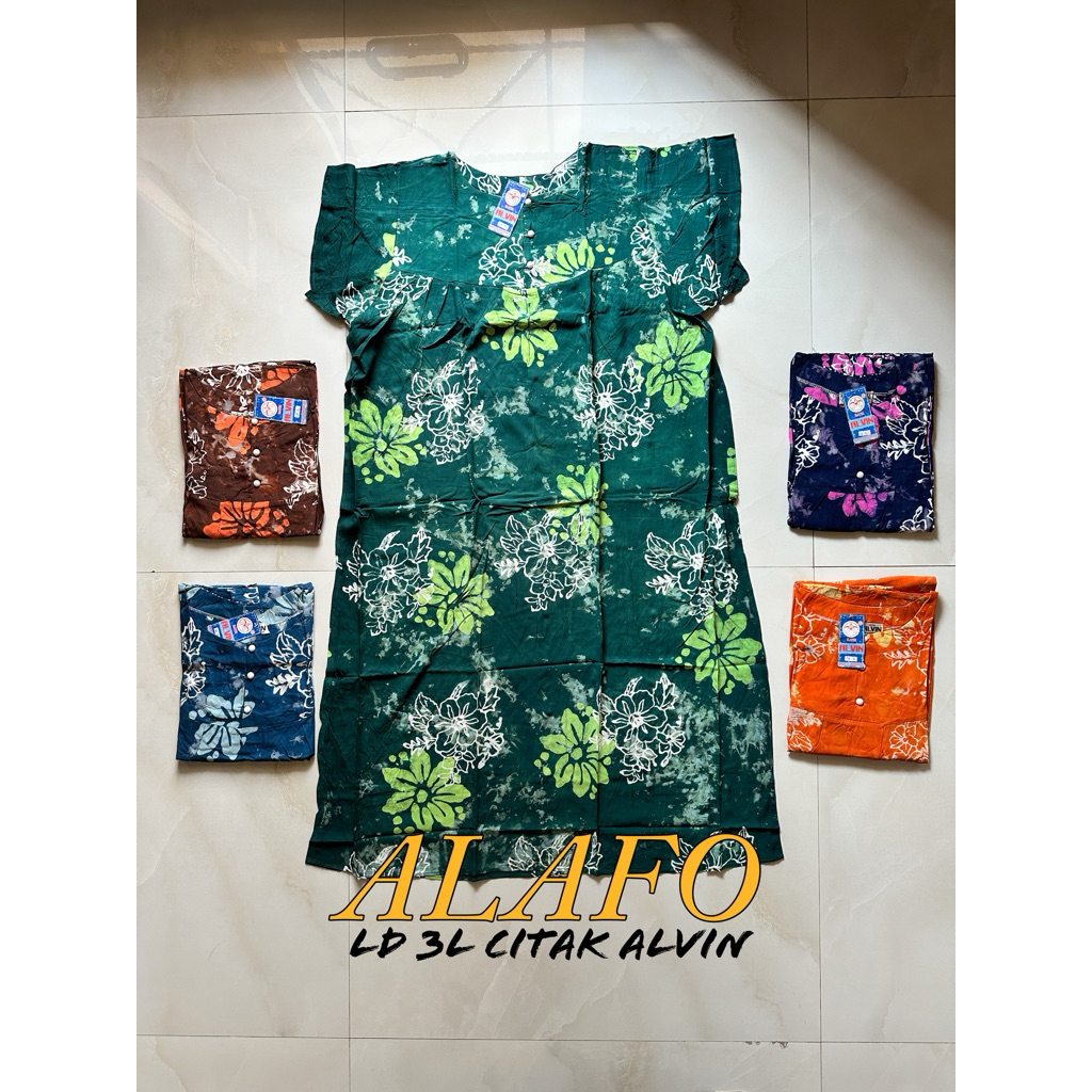 LONGDRESS 3L NYAMAN BATIK ALVIN CITAK (JUMBO)