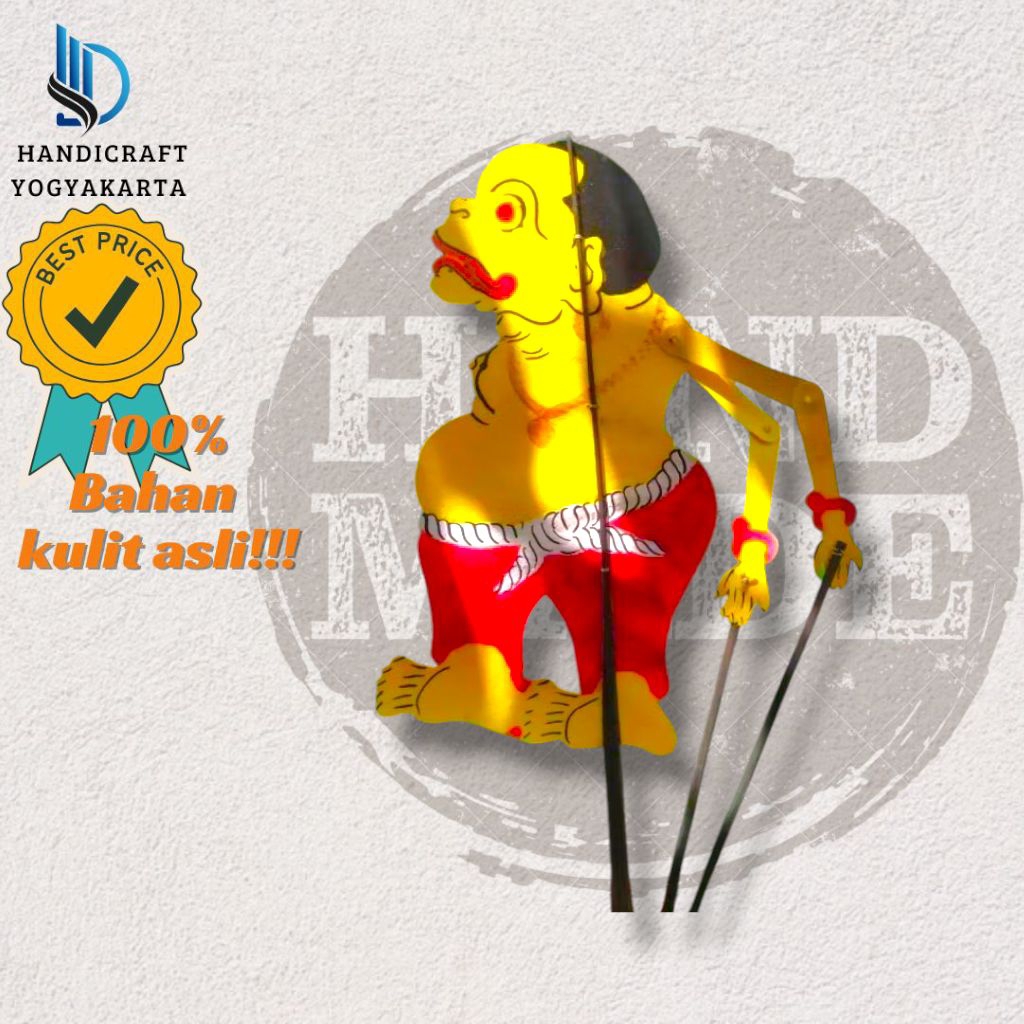 Wayang kulit asli mainan Bagong ki seno/bagong koloran tinggi -+43cm