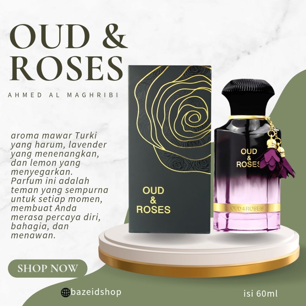 Termurah || PARFUM SAUDI OUD & ROSES AHMED AL MAGHRIBI / PARFUM SAUDI TAHAN LAMA / PARFUM PREMIUM / 
