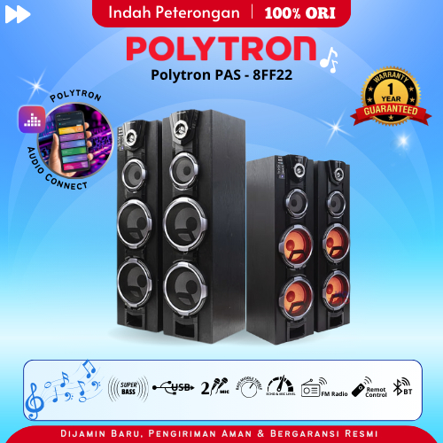 SPEAKER AKTIF POLYTRON PAS 8FF22 / SPEAKER AKTIF BLUETOOTH / PENGERAS SUARA / SPEAKER GARANSI RESMI/