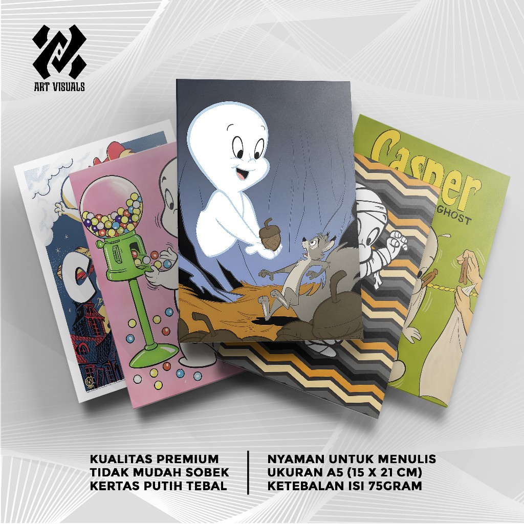 

Buku Tulis Custom Tema Hantu Casper Terlengkap Termurah Model Bebas Pilih Foto / Buku Tulis Sekolah / Buku Catatan