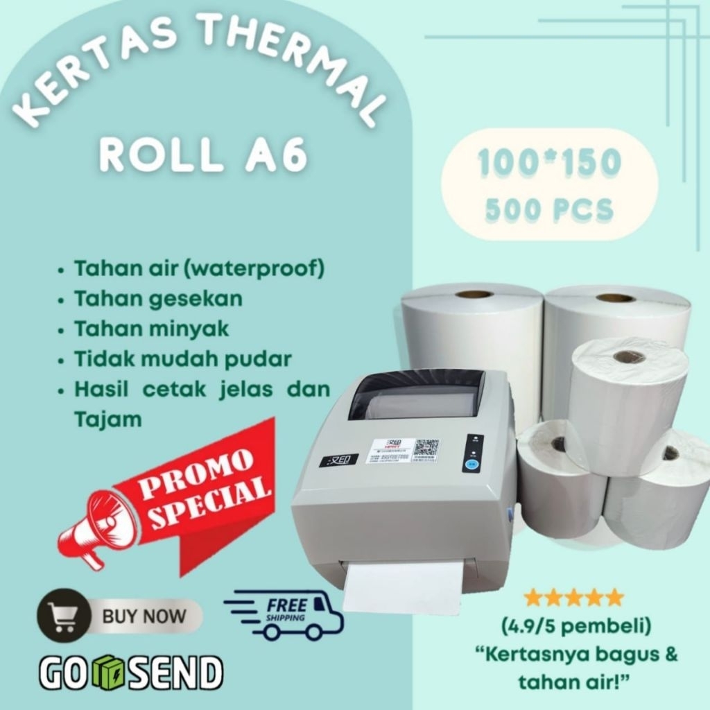 

Label thermal/kertas thermal resi bercode