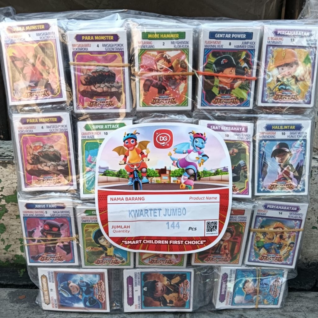 12 sachet Mainan Kartu Kwartet DG Ultraman Brainrot Anomali Tung Sahur Boboiboy Galaxy Loli Stich 4,