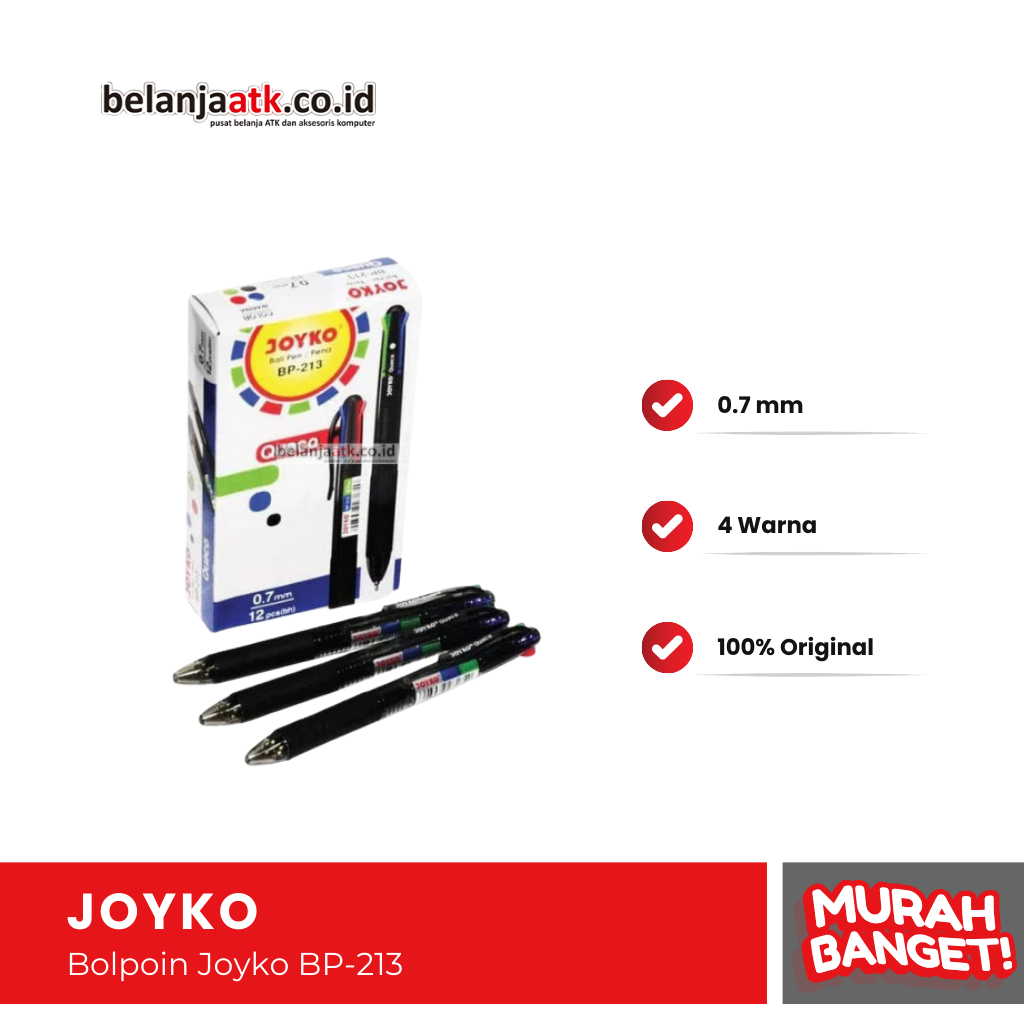 

Bolpoin Joyko BP-213 4 Warna Quack 0.7 mm