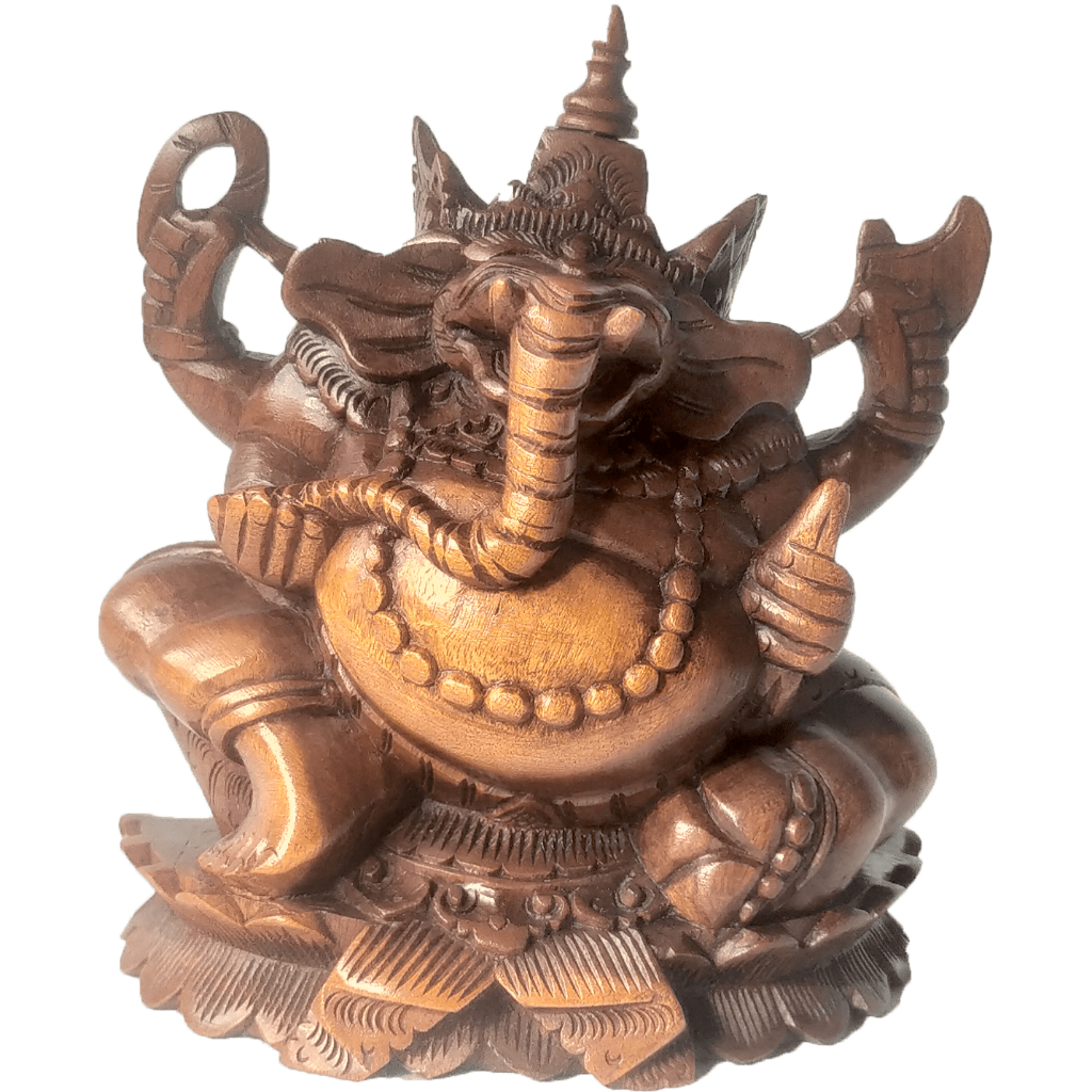 Patung Kayu Ganesha Duduk | Wooden Seated Ganesha Statue