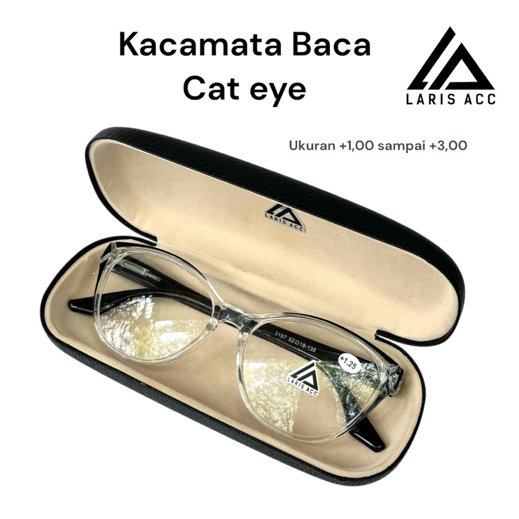 Laris Acc Kacamata Baca wanita Perempuan Lensa Plus Frame Cat Eye Eyewear Glasses Tersedia Warna Pin
