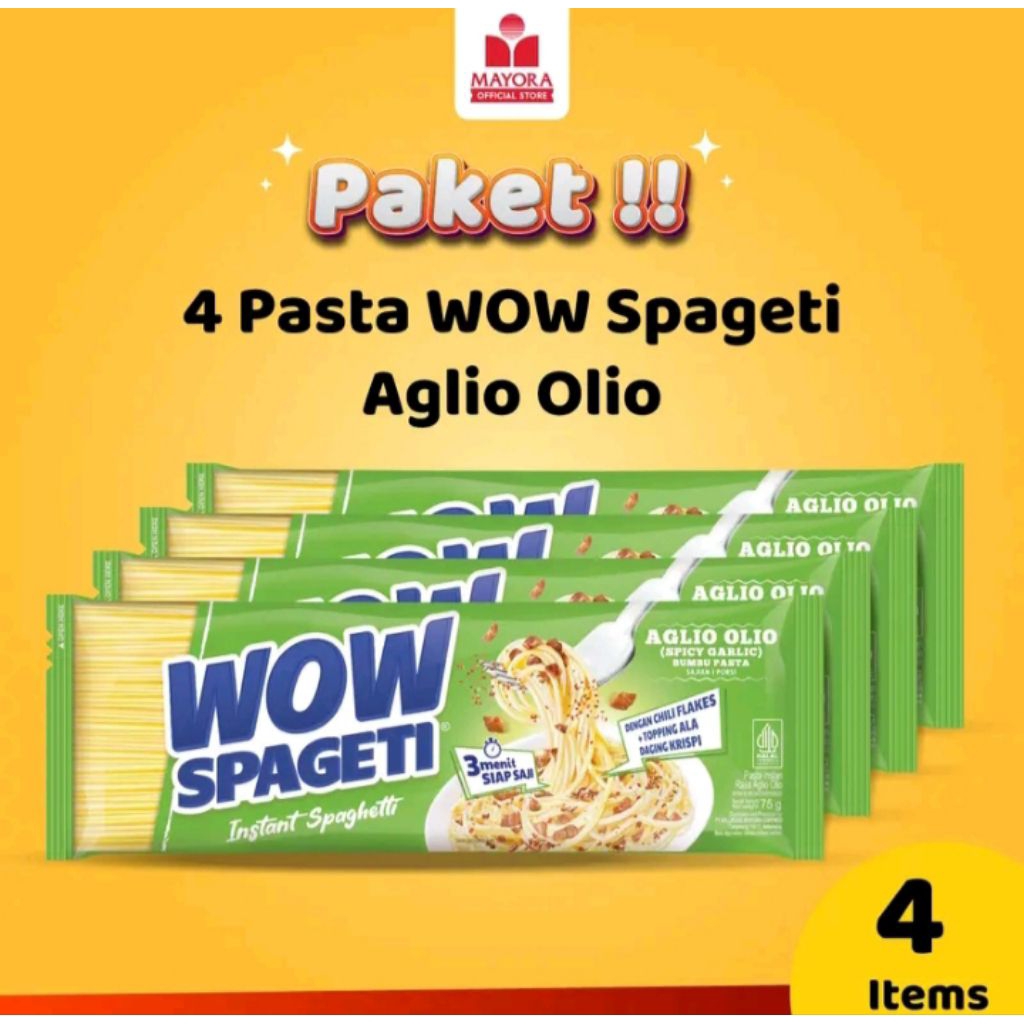 

Paket Pasta Wow Spageti Aglio Olio isi 4 Pcs
