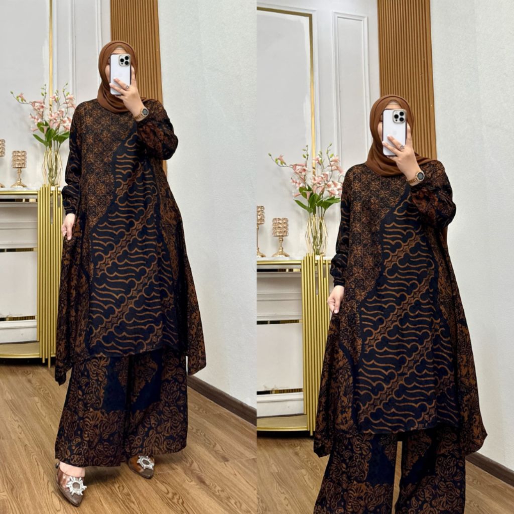 ARUFA - STELAN CELANA BATIK BAHAN DOBBY VISCOSE GAMIS DOBBY PREMIUM BAJU KONDANGAN WANITA KEKINIAN S