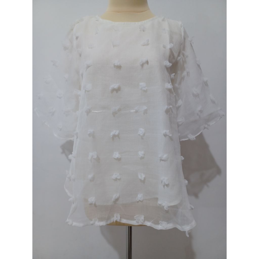baju blouse kondangan putih