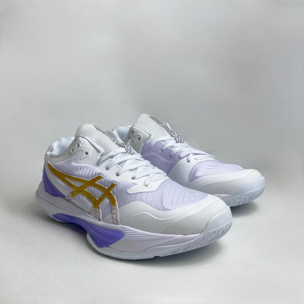 [COD] WHITE PURPLE Sepatu Voli/Badminton Pria/Wanita ASICS SKY ELITE FF MT 3 LOW/Super grade Sepatu 