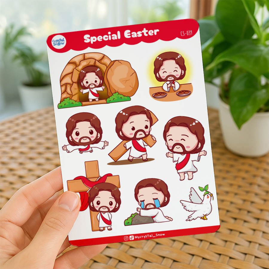 

Sticker Kristen Yesus Spesial Paskah Natal | Jesus Sticker Sheet [CS-026]