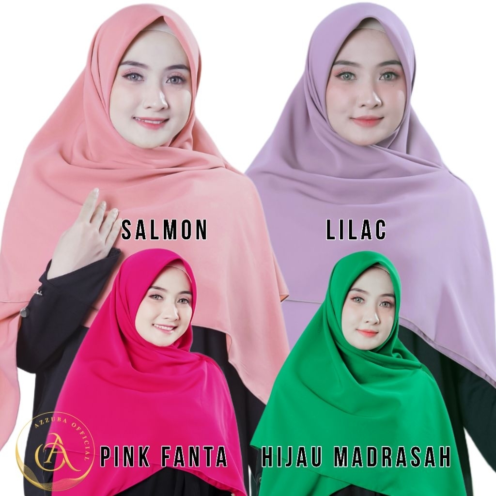 HIJAB SEGI EMPAT WOLFIS PREMIUM WARNA SALMON, LILAC, PINK FANTA DAN HIJAU MADRASAH