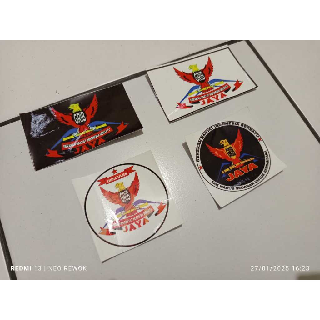 

STIKER GRIB JAYA 4PCS BULAT KECIL STICKER MOTOR DECAL MOBIL SKOTLET TAHAN AIR