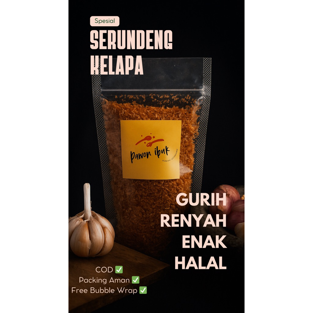 

Serundeng Kelapa Srundeng Gurih Manis Khas Wonogiri Original Snack Kering Tanpa Bahan Pengawet Halal 100g