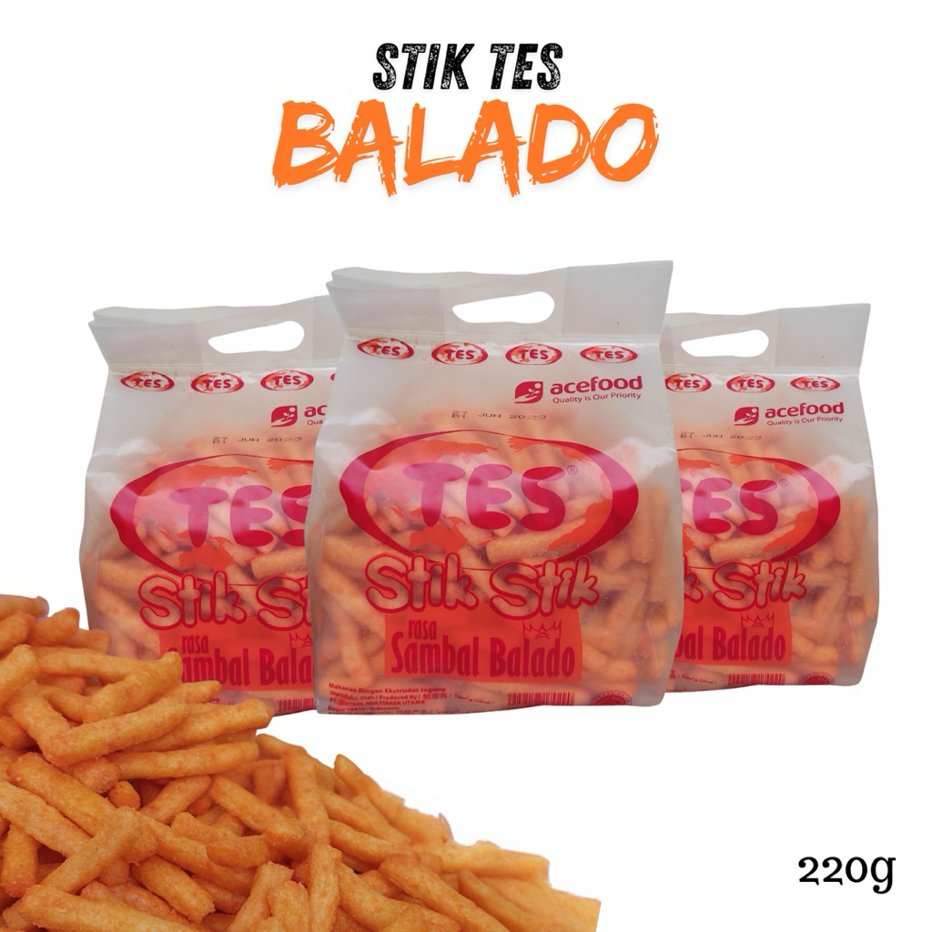 

PROMO Tes stik balado 1 kantong FREE BOX KARDUS cemilan snack balado pedas