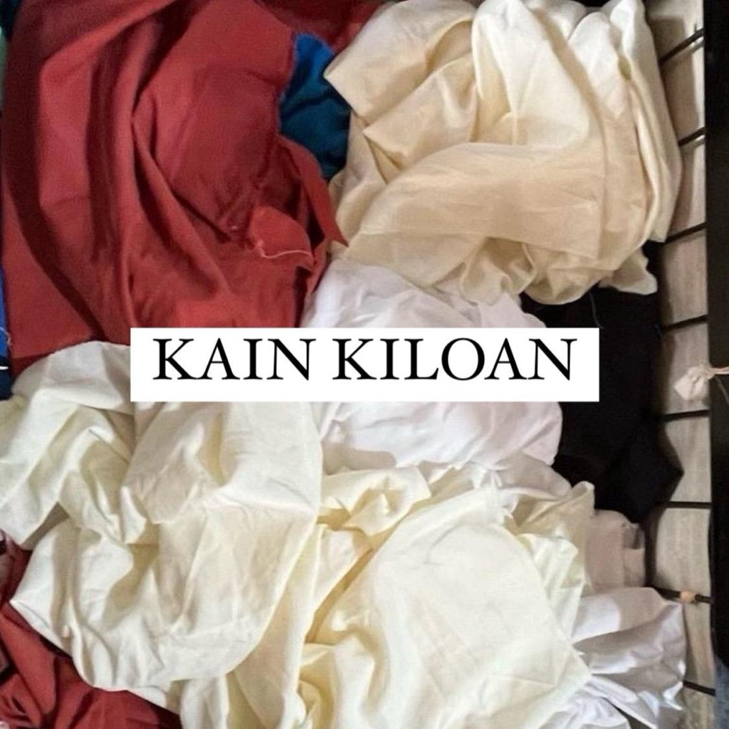 Kain Kiloan Polos & Motif Random ( 1 kg ) Shifon/ Satin/ Katun/ KAIN TEBAL - Tahan hingga lama, Baju