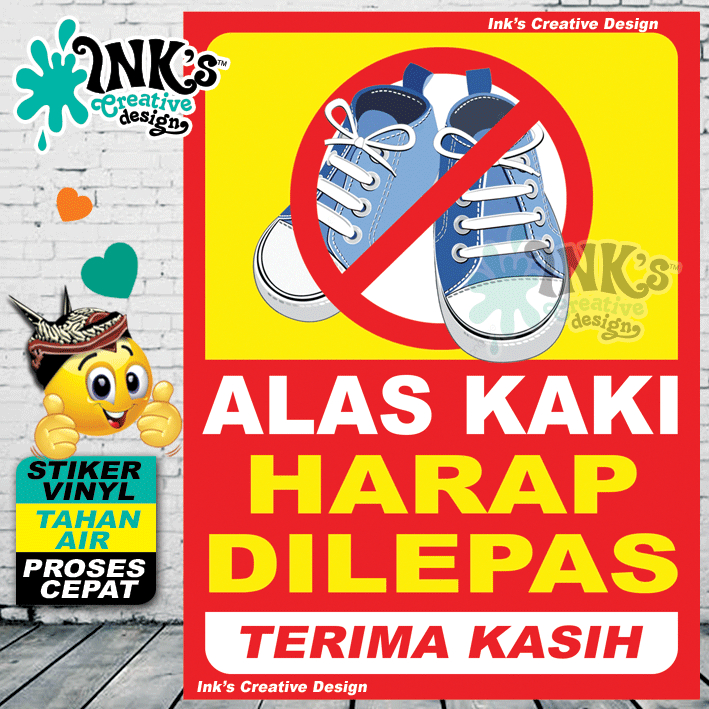 

STIKER ALAS KAKI HARAP DILEPAS - JAGALAH KEBERSIHAN - BERSIH ITU SEHAT