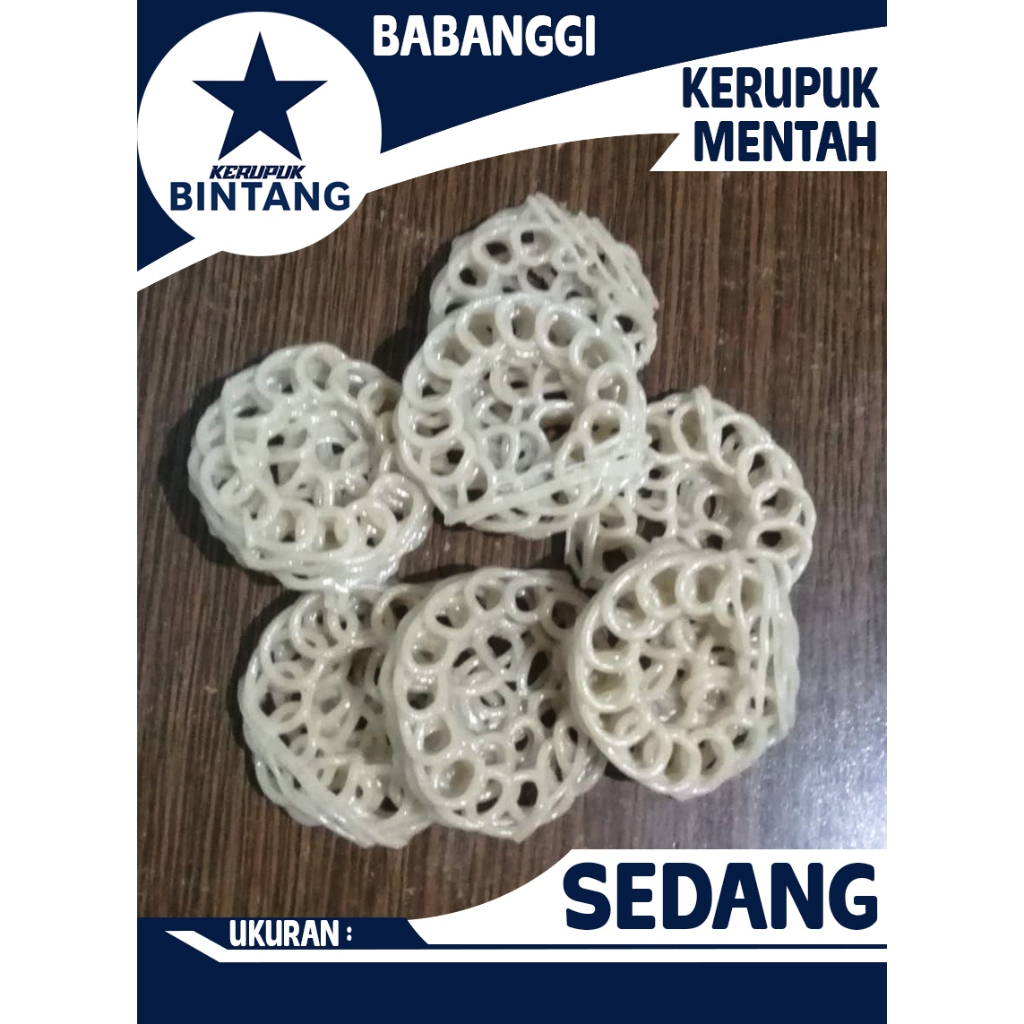 

Kerupuk Babanggi Kerupuk Mentah Sedang Kerupuk Bintang 1kg-5kg