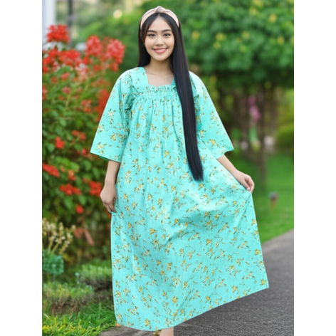 Daster Fuji Motif Bunga Kerut Dada Premium Kekinian Terbaru 2025