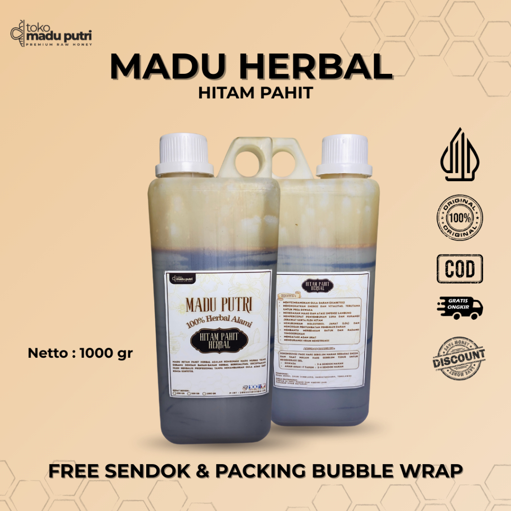 

[100% Herbal Alami] Hitam Pahit Premium Madu Untuk Obat Asam Lambung, Magh, Gerd, Menjaga Stamina