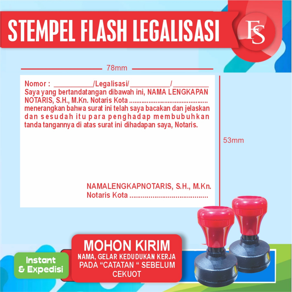 

Stempel LEGALISASI Notaris / PPAT