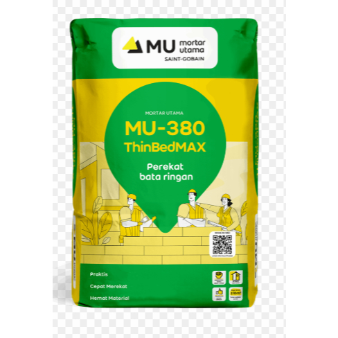 SEMEN MU 380 MORTAR UTAMA MU 380 PEREKAT BATA RINGAN 40KG/KHUSUS EKSPEDISI