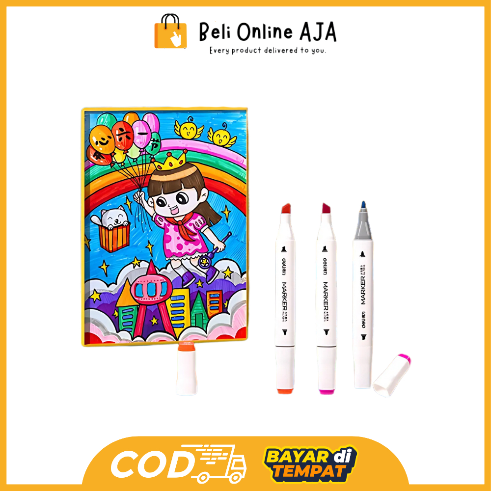 

BOA DELI039 Deli Sketch Marker / Water-based Marker / Spidol Sketsa Double Tip 80 Warna 70816 Y1679