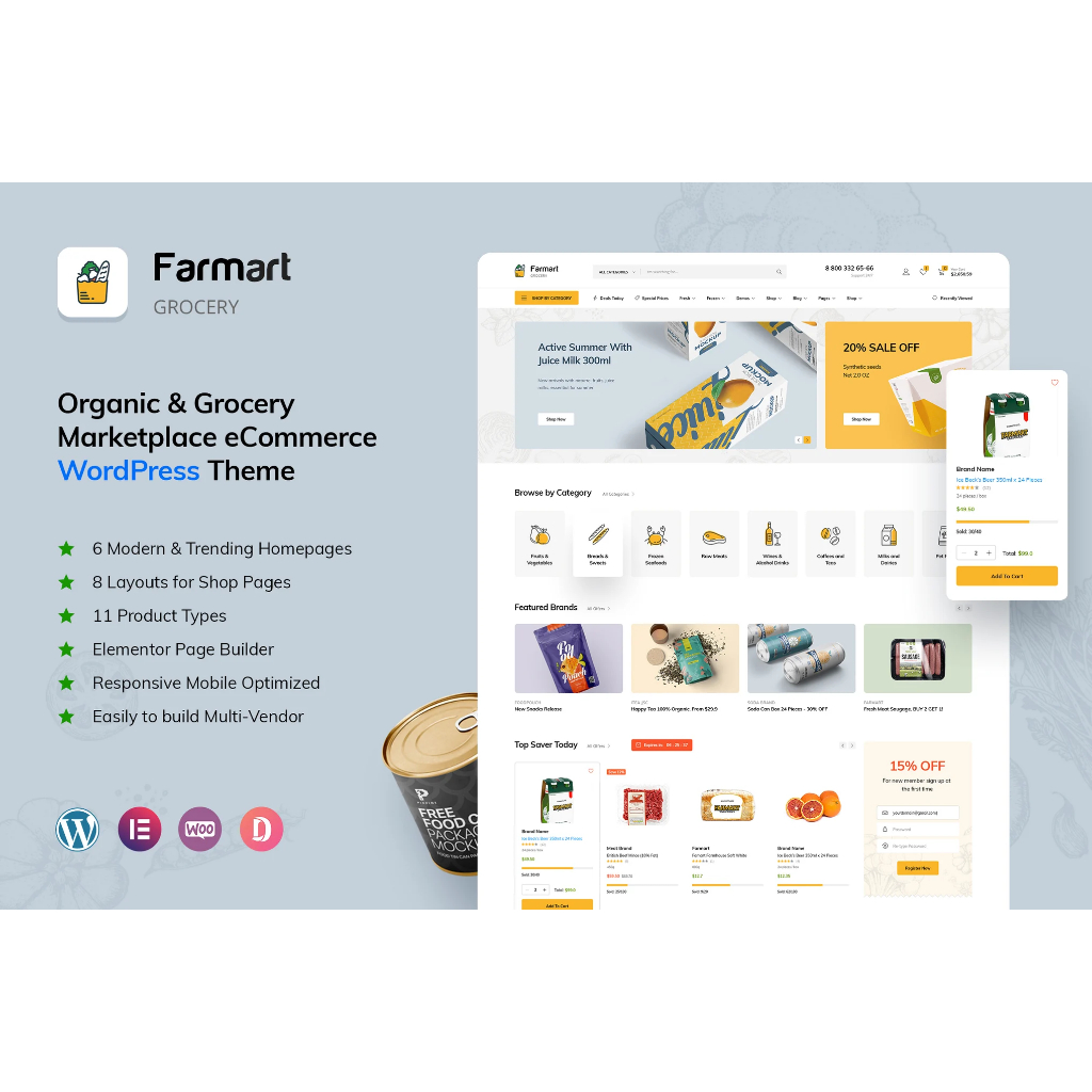 Farmart - Tema Wordpress Ecommerce / Toko Online / GPL License Versi Terbaru