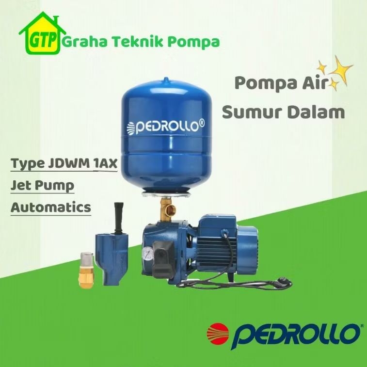 Pompa Air sumur dangkal Otomatis Pedrollo Type JSWM 1CX