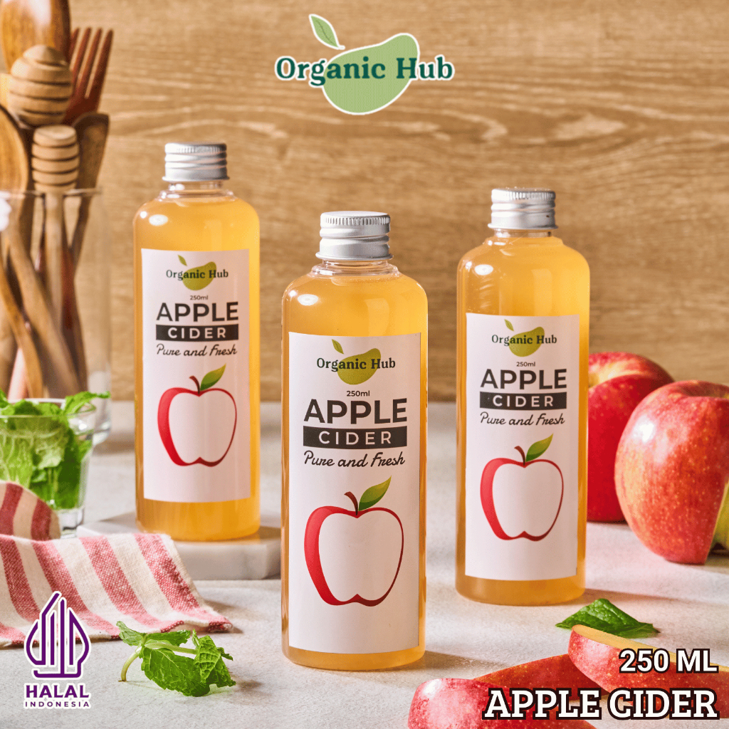 

Organic Hub Cuka Apel With Mother 250ml x3 Ori Apple Cider Vinegar Organik untuk Diet&Jaga Imunitas