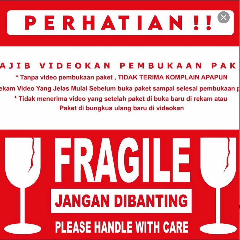 

STIKER UNBOXING XL UK 15 x 15 CM ISI 100 PCS FW